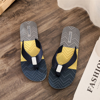 Модни чехли Мъжки джапанки Плажни сандали Неплъзгащи се ежедневни плоски обувки Чехли Вътрешни домашни обувки за мъже Външни пързалки