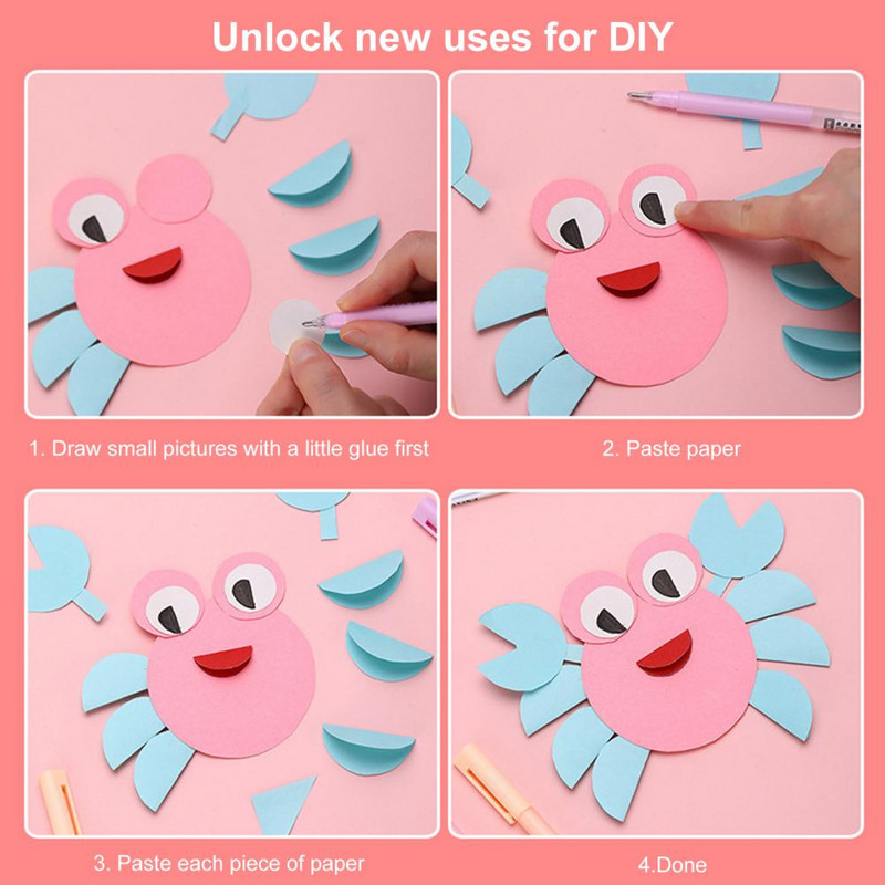 Praktično tekuće ljepilo u štapiću Plastična olovka za doziranje Kreativna prijenosna šarena olovka za ljepilo Alat za crtanje