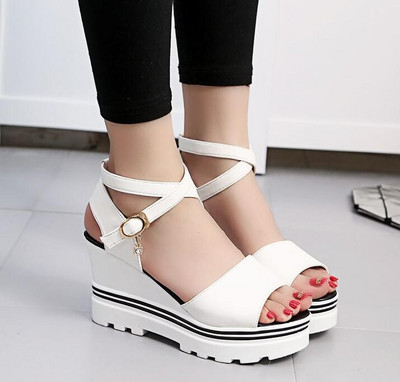 2023. Ženske ljetne jednobojne cipele od brušene kože, sandale na platformu, rimske cipele, ležerne sandale, debela riblja usta, sandale na visoku petu