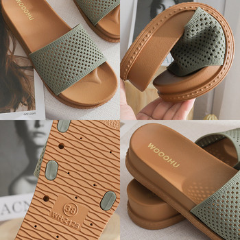 Mosodo Дамски плъзгащи се сандали Бохемски PU обувки Вътрешни ежедневни джапанки Летни дамски плажни чехли 2021 Нова мода