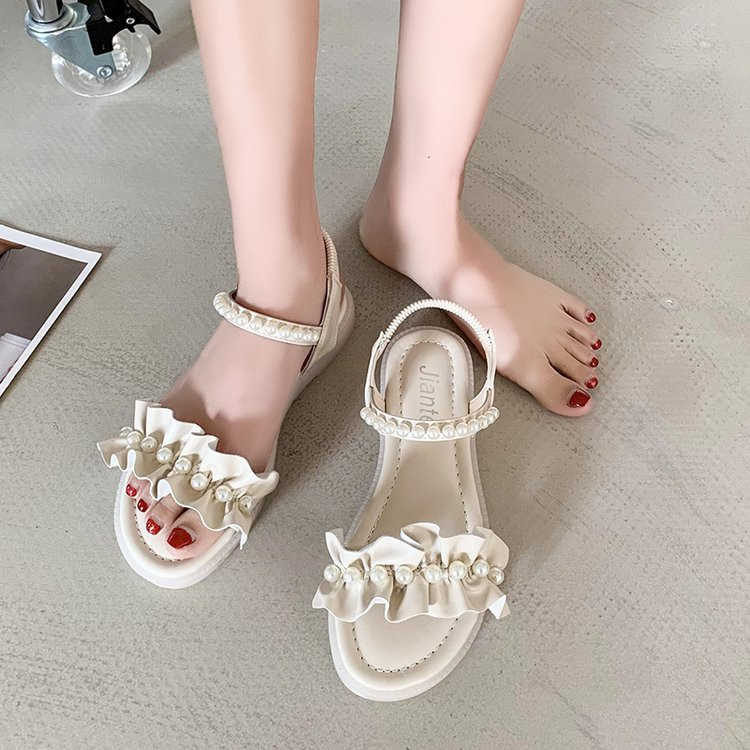 2023. Biserne ženske papuče Modne udobne ženske cipele za plažu Dekoracija Ležerni ravni dizajn Ženske ljetne sandale