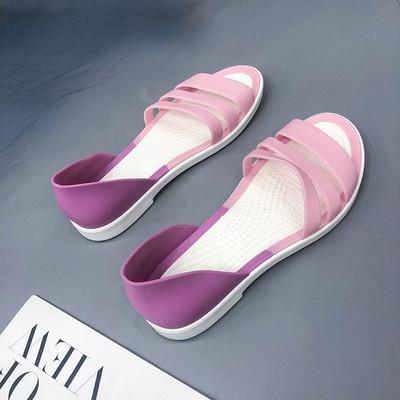 Sandales Želejas krāsas Pieskaņas Sandales Sieviešu Vasaras Neslīdoši Apavi ar mīkstu apakšu Pludmale Vispārpiemērots Sieviešu apavi liela izmēra 35-41