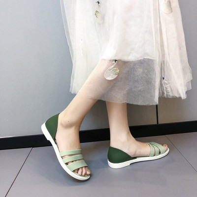 Sandales Želejas krāsas Pieskaņas Sandales Sieviešu Vasaras Neslīdoši Apavi ar mīkstu apakšu Pludmale Vispārpiemērots Sieviešu apavi liela izmēra 35-41