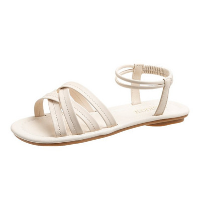 Sandale Clasice cu curele la gleznă Sandale de vară Plate pentru femei cu talpă moale Sandale plate la modă Încălțăminte casual confortabilă de vară 2023