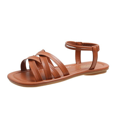 Sandale Clasice cu curele la gleznă Sandale de vară Plate pentru femei cu talpă moale Sandale plate la modă Încălțăminte casual confortabilă de vară 2023