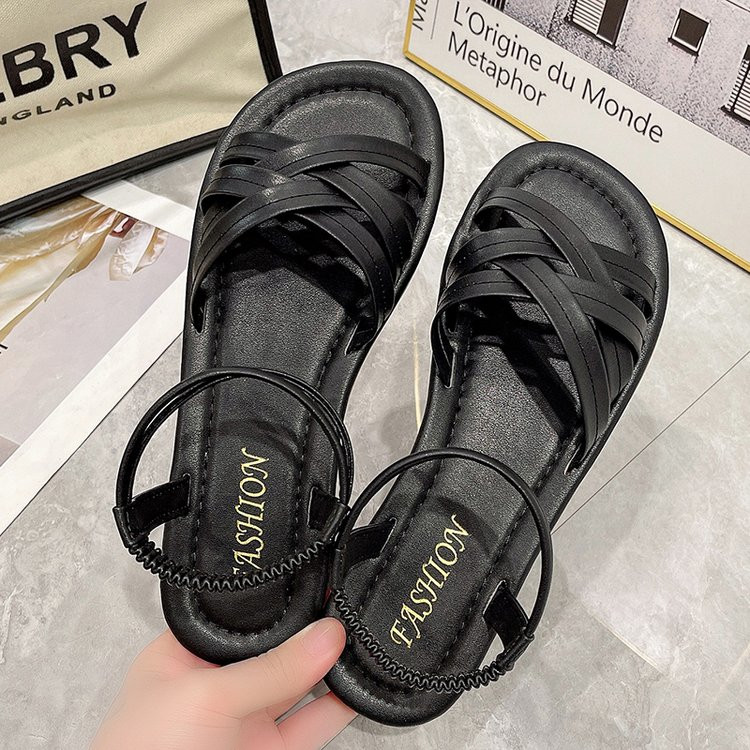 Sandale Clasice cu curele la gleznă Sandale de vară Plate pentru femei cu talpă moale Sandale plate la modă Încălțăminte casual confortabilă de vară 2023