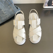 Μόδα καλοκαιρινά γυναικεία σανδάλια με αγκράφα Γυναικεία casual slides Νέα παπούτσια 2023 Πλατφόρμα με χοντρό κάτω μέρος Κομψά γυναικεία φλατ σανδάλια