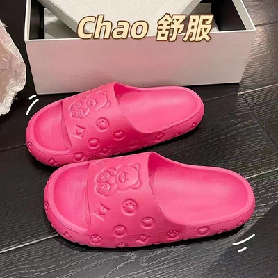 Papuče Ženske papuče sa slatkim medvjedom iz crtića Modne kućne neklizajuće sandale s platformom Otporne na habanje Papuče s jednom riječi koja apsorbiraju udarce