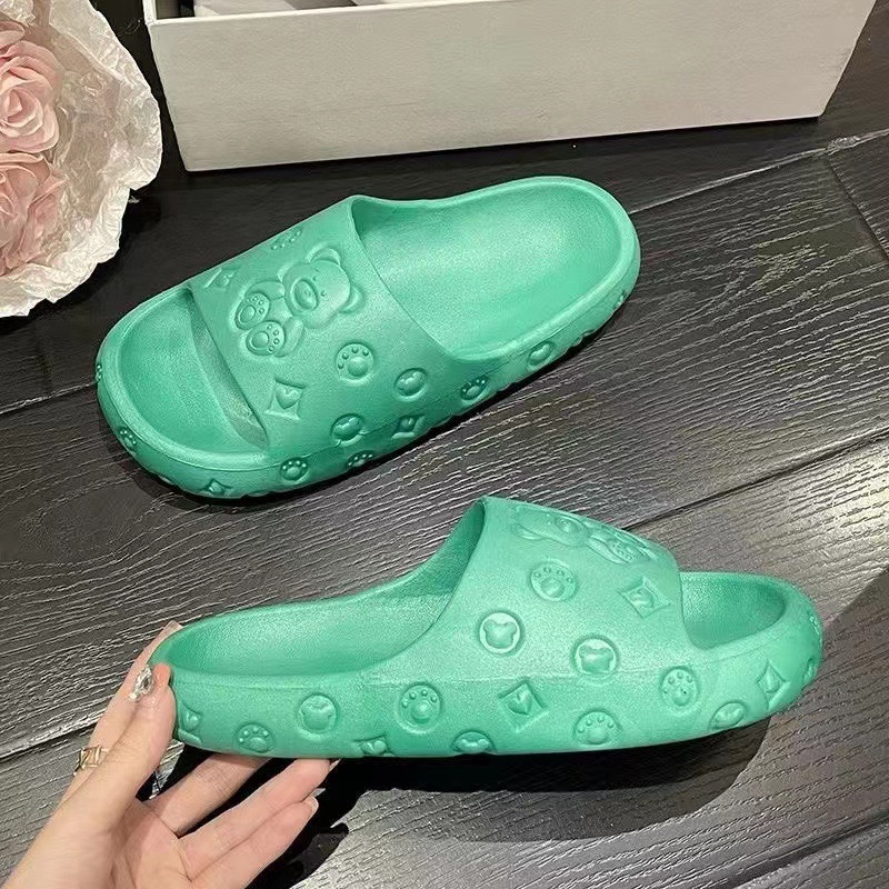 Papuče Ženske papuče sa slatkim medvjedom iz crtića Modne kućne neklizajuće sandale s platformom Otporne na habanje Papuče s jednom riječi koja apsorbiraju udarce