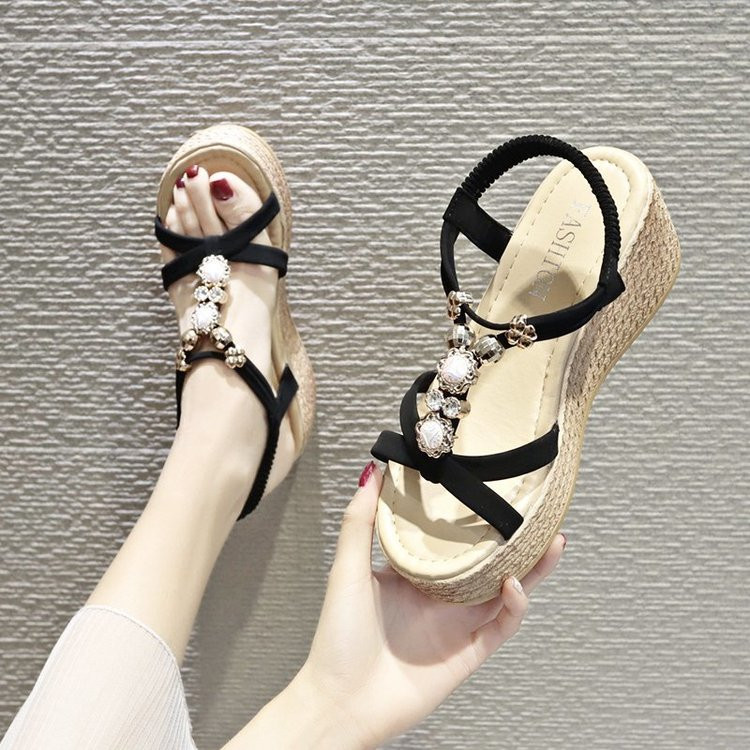 Nove ljetne sandale na klin za 2022. Ženska korejska verzija The Wild Bohemian Vilinskih rimskih cipela s visokom petom