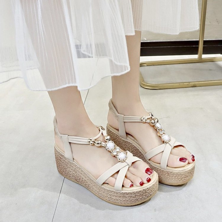 Nove ljetne sandale na klin za 2022. Ženska korejska verzija The Wild Bohemian Vilinskih rimskih cipela s visokom petom