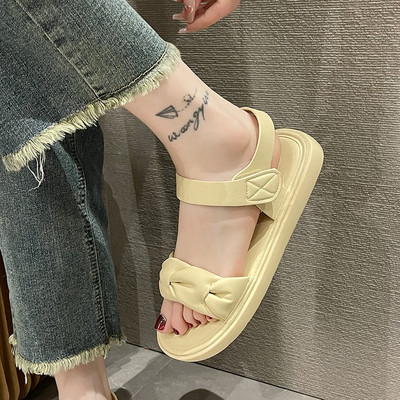 2023 Ženske sandale Medicinska moda Ženske cipele 2023 Platnene platforme Otvoreni prsti Klompe s petom Muffin cipele Ženske sandale