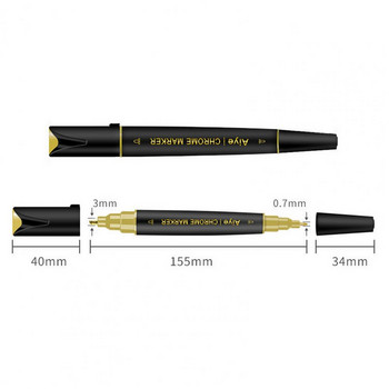 Издръжлив маркер за боядисване Двустранна маркерна писалка Лесна за оцветяване метален маркер с огледален ефект