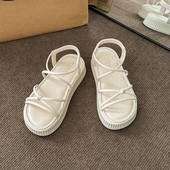 Ravne sandale Ženske cipele Otvoreni prsti Neklizajuće meke sandale Ženske ležerne rimske sandale Ženske cipele s platformom za plažu Ženske cipele