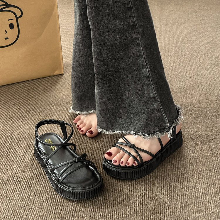 Ravne sandale Ženske cipele Otvoreni prsti Neklizajuće meke sandale Ženske ležerne rimske sandale Ženske cipele s platformom za plažu Ženske cipele