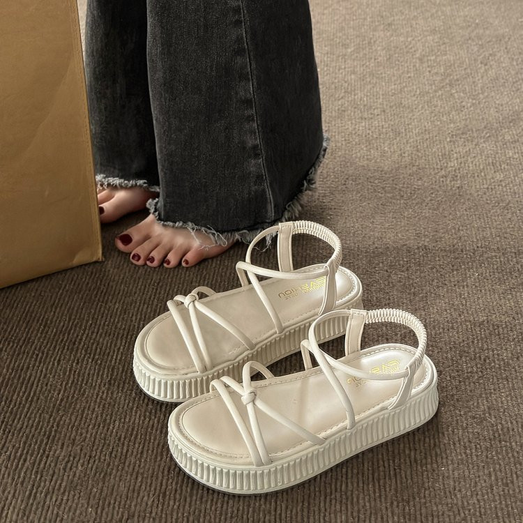 Ravne sandale Ženske cipele Otvoreni prsti Neklizajuće meke sandale Ženske ležerne rimske sandale Ženske cipele s platformom za plažu Ženske cipele