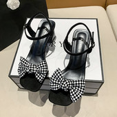 Sandale Ženske cipele Ljeto 2023. Nova moda Debela peta Mašna Antilop Antilop Četvrtasti prsti Modne univerzalne ženske cipele na visoku petu 35-*42