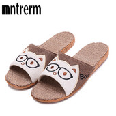 Nove ljetne muške lanene japanke Sandale sa životinjskim uzorkom Ravne neklizajuće lanene tobogane Kućne papuče Muške ležerne lanene cipele za plažu 2020.