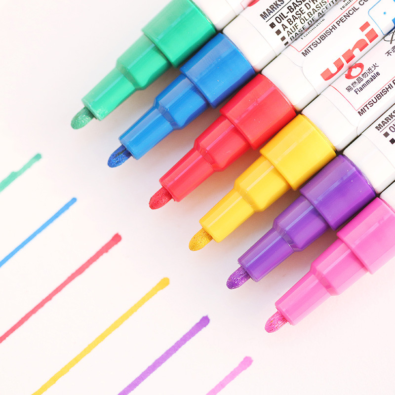 1gab. Pastāvīgas krāsas krāsas marķiera pildspalva smalka uzgaļa eļļas bāze, necaurspīdīga zīme uz jebko Riepa Koksnes CD metāla zāles audums Paraksts F860