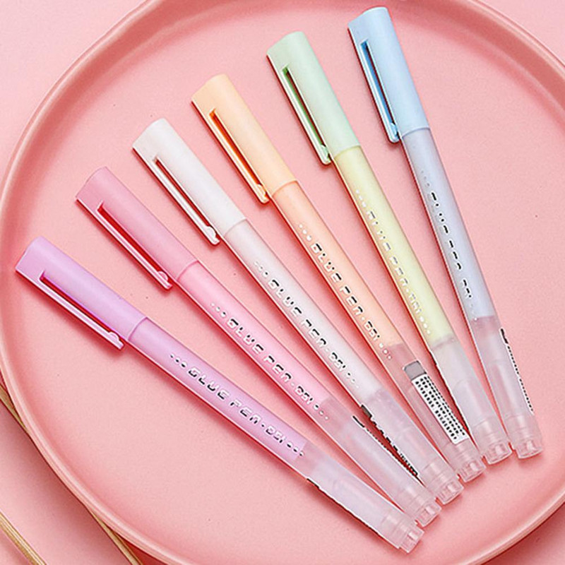 Snažno prianjanje 6kom praktičnih učenika prijenosno brzosušeće tekuće ljepilo u štapiću 1.0 olovka s vrhom ljepila brzo stvrdnjavanje za školu