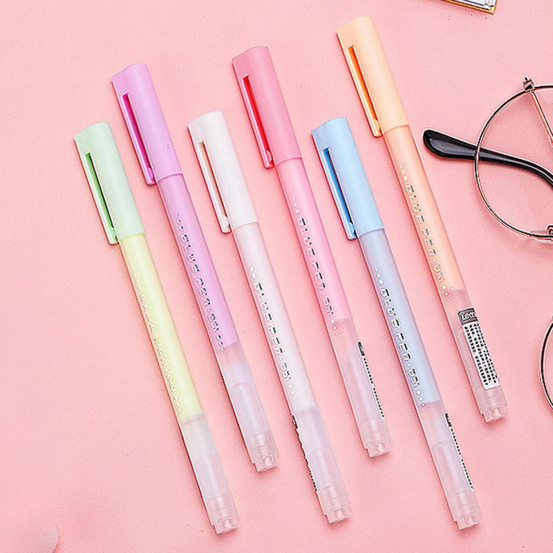 6 bucăți stilou de lipici util stilou de distribuire cu aderență puternică Scriere netedă stilou portabil cu punct colorat instrument pentru albume de albume DIY