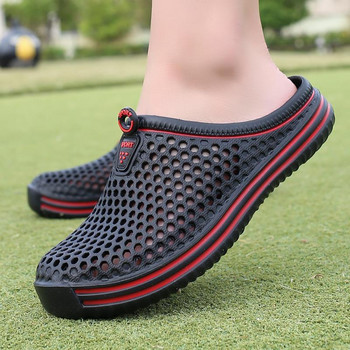 2023 Летни чехли Мъжки Ежедневни обувки с равни обувки Сандали Джапанки Унисекс Мъжки издълбани дишащи плажни обувки размер 45 Zapatos