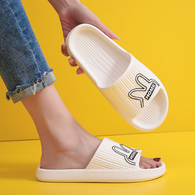 Сладко мече Домашни чехли Мъжки джапанки Дамски меки EVA дебели подметки Плъзгачи Летни сандали Двойки Чехли Неплъзгащи се обувки за баня