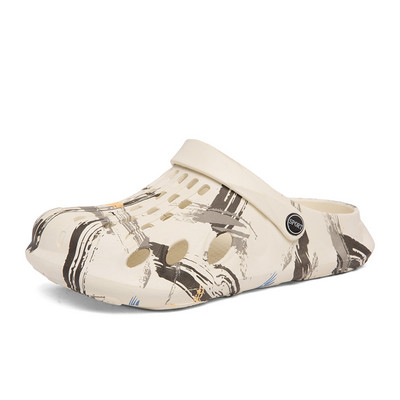 SOLIBEN Ikdienas Vīriešu Vasaras Kurpes Sandales Čības Vīriešu Graden Apavi Tupeles Sandales Āra Modes Apdruka Pludmales čības Flip-flop