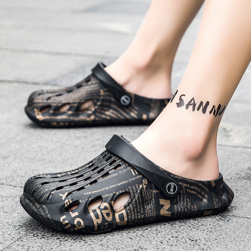 SOLIBEN Ikdienas Vīriešu Vasaras Kurpes Sandales Čības Vīriešu Graden Apavi Tupeles Sandales Āra Modes Apdruka Pludmales čības Flip-flop