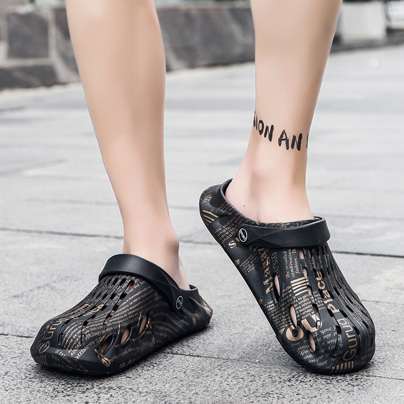 SOLIBEN Ikdienas Vīriešu Vasaras Kurpes Sandales Čības Vīriešu Graden Apavi Tupeles Sandales Āra Modes Apdruka Pludmales čības Flip-flop