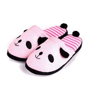 Girseaby Дамски чехли със сладък анимационен филм Panda Домашни подови меки плюшени чехли Дамски домашни обувки Момиче Зимни топли пантуфи T219