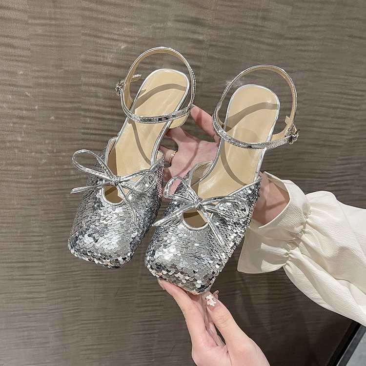 Ženske sandale Modni vezovi za gležnjeve Nova moda Četvrtaste pete Elegantne visoke potpetice Luksuzne mule Ženske cipele za zabavu Ženske cipele