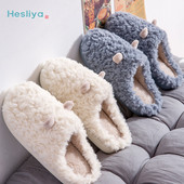 Háztartási bolyhos cipők női téli meleg bolyhos papucsok aranyos otthoni beltéri csúszásmentes pamut papucsok maci plüss csúszdák