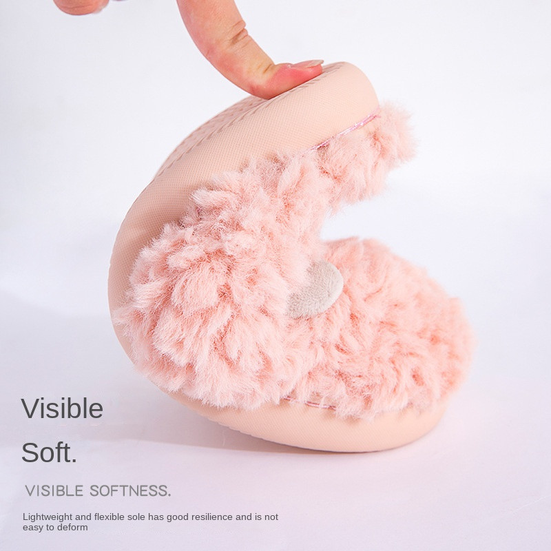 Háztartási bolyhos cipők női téli meleg bolyhos papucsok aranyos otthoni beltéri csúszásmentes pamut papucsok maci plüss csúszdák