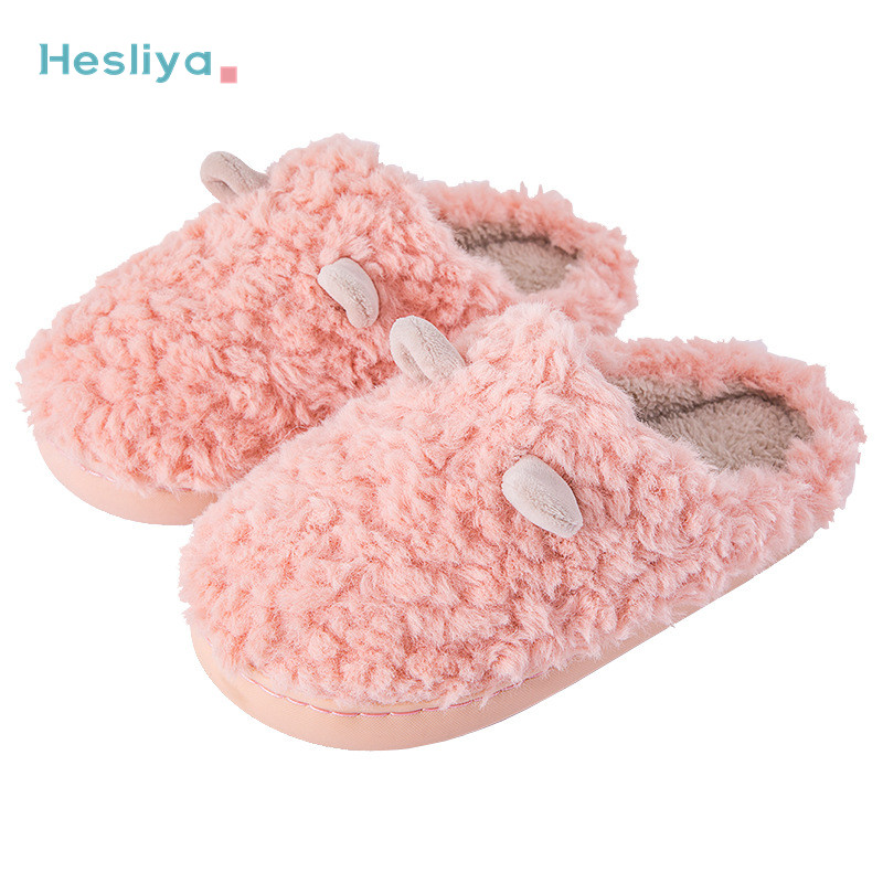 Háztartási bolyhos cipők női téli meleg bolyhos papucsok aranyos otthoni beltéri csúszásmentes pamut papucsok maci plüss csúszdák