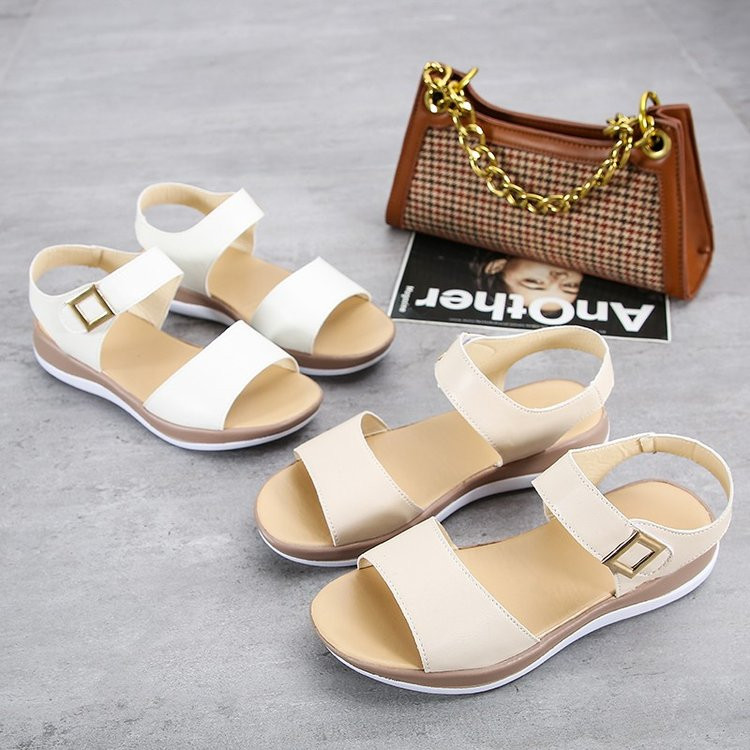 Nove ženske sandale 2022. Kožne ženske sandale s platformom Udobne ravne sandale s otvorenim prstima Cipele za plažu Ženska obuća