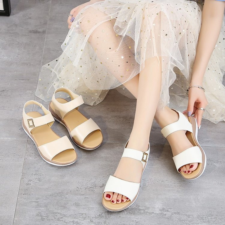 Nove ženske sandale 2022. Kožne ženske sandale s platformom Udobne ravne sandale s otvorenim prstima Cipele za plažu Ženska obuća