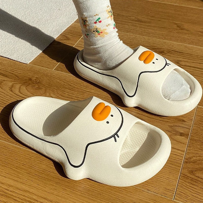 Papuče Ženske ljetne japanke Slatke patke iz crtića Cipele za žene za zatvorene na otvorenom Meke debele sandale s platformom za plažu Ženske tobogane