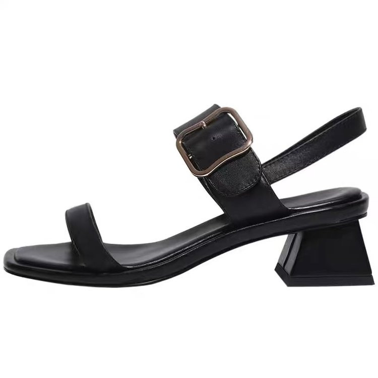 Vasaras sieviešu apavi kurpes ar atvērtu purngalu Sieviešu sandales Kvadrātveida apavi papēži Mode Vienkāršs vidēja papēža biroja karjeras augsti papēži 2023