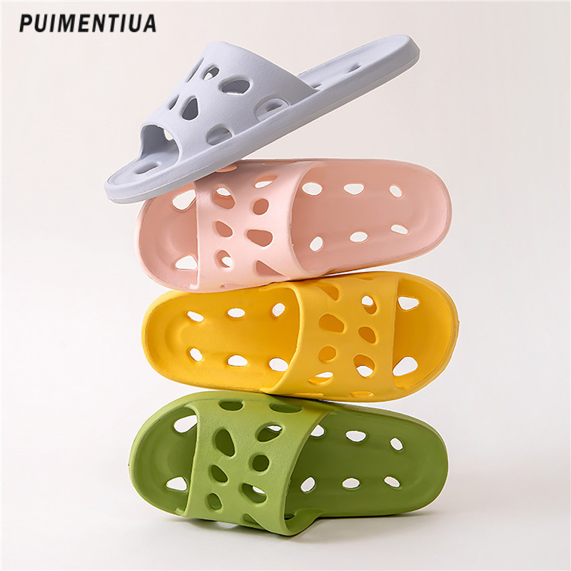 Papuci de casă pentru bărbați 2023, cuplu de vară, papuci de baie antiderapante pentru interior, sandale scobite, femei, bărbați, pantofi plati