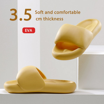 New Trend Γυναικείες σαγιονάρες με χοντρό κάτω μέρος Παντόφλες σαγιονάρες πολυτελείας ανδρικές παντόφλες μπάνιου Ζευγάρι μαλακή σόλα Flat Home Slides
