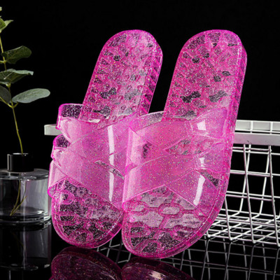 Uued läbipaistvad lamedad sussid naiste plastikust libisemiskindlad suvised vabaaja sussid