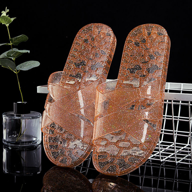 Uued läbipaistvad lamedad sussid naiste plastikust libisemiskindlad suvised vabaaja sussid