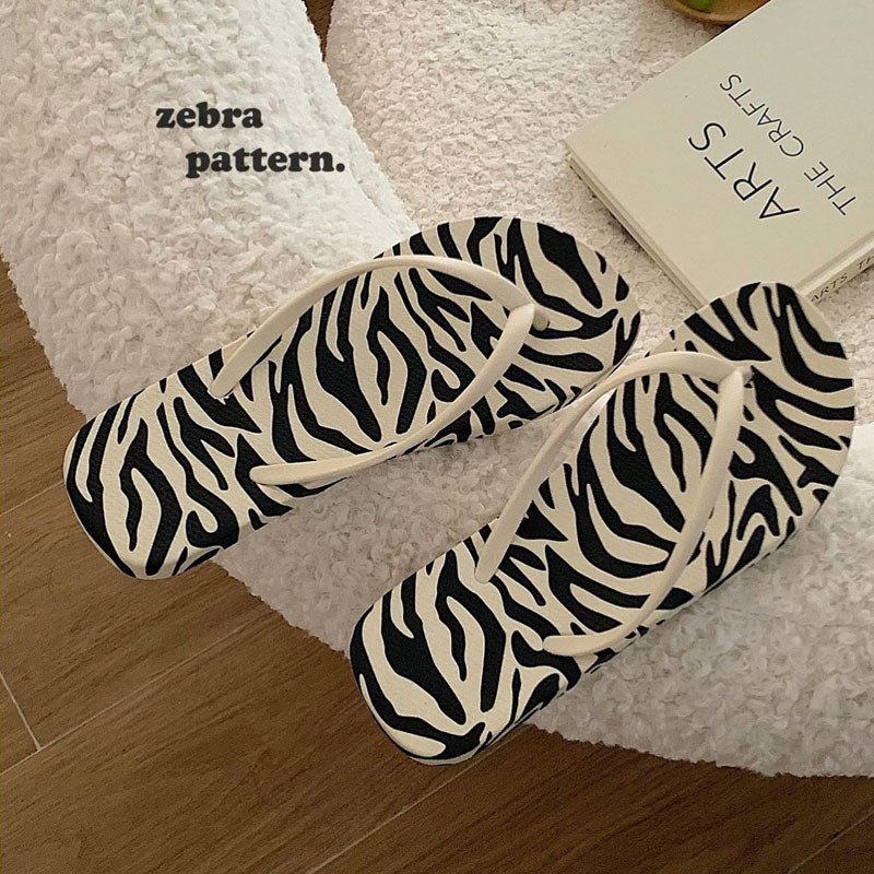 Dámske letné žabky so zebrovými pruhmi, papuče, domáce sandále, dámske žabky, papuče s obláčikom, ploché topánky, módne plážové žabky