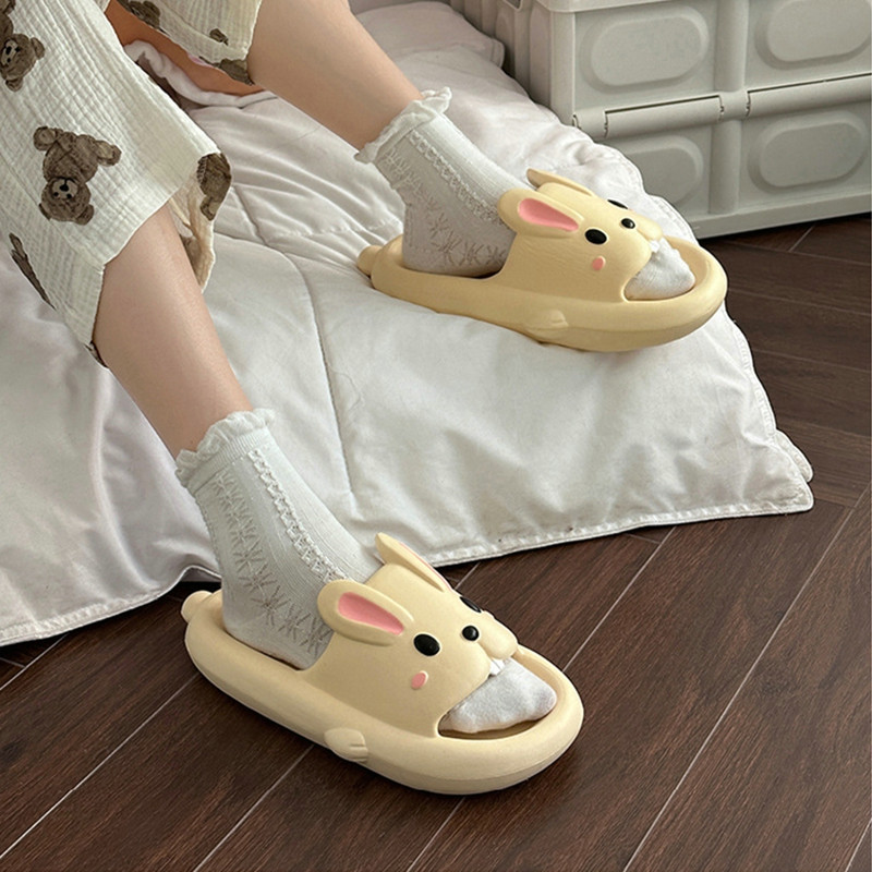 Naistele, lastele, vannitoasussid 2023, uus armas jänes, pehme tallaga sisesussid, libisemiskindlad avatud varbad, dušš liugused Sandaalid majakingad