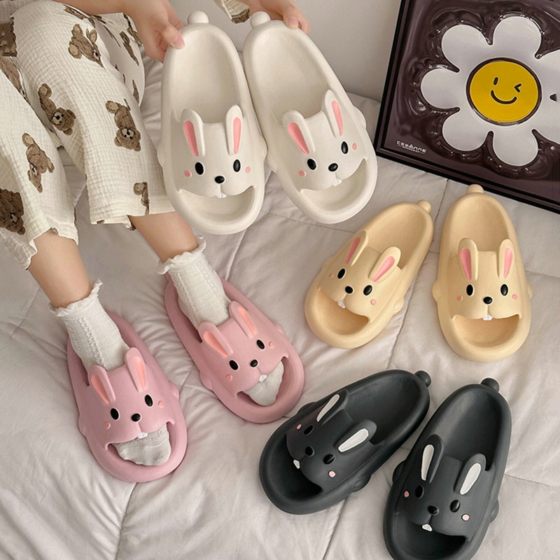 Naistele, lastele, vannitoasussid 2023, uus armas jänes, pehme tallaga sisesussid, libisemiskindlad avatud varbad, dušš liugused Sandaalid majakingad