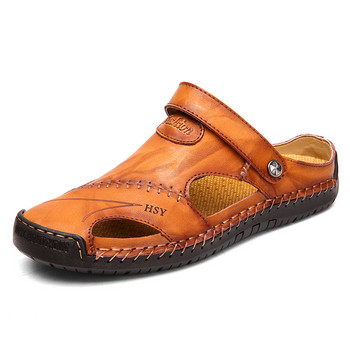Летни сандали Мъжки кожени класически римски сандали 2022 г. Чехли Външни маратонки Плажни гумени джапанки Мъжки сандали за воден туризъм