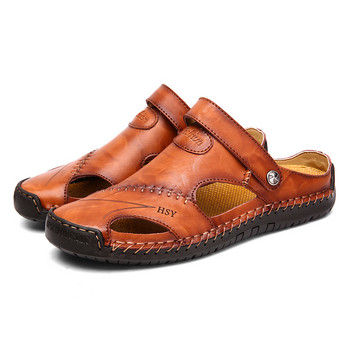 Летни сандали Мъжки кожени класически римски сандали 2022 г. Чехли Външни маратонки Плажни гумени джапанки Мъжки сандали за воден туризъм