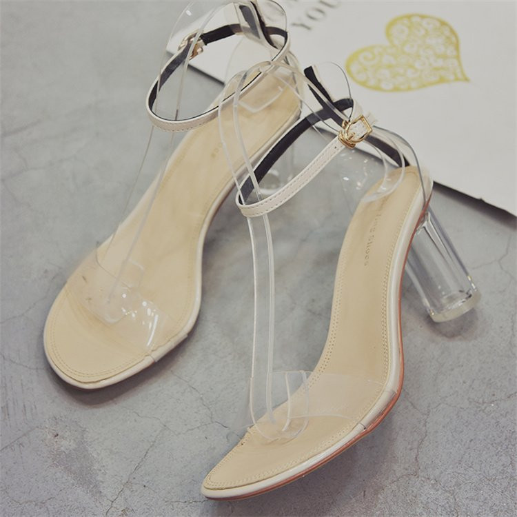 Prantsuse stiilis lihtsad kitsa riba kõrged kontsad sandaalid Brändi õhukesed kontsad naiste sandaalid Super Hot Ins One Word pandlaga rihmaga sandaalid