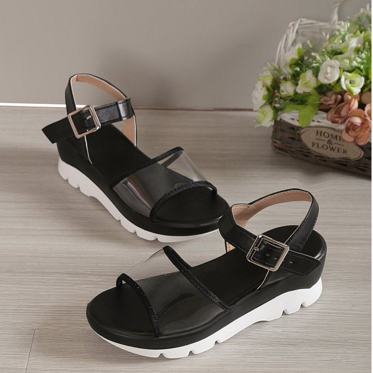 Ženske sandale Modne sandale na klin pete Ženske sandale platforma kopča Ljetne nove vanjske cipele Punk sandale na klin pete za plažu